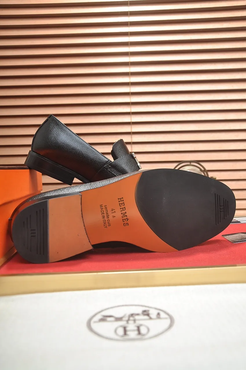 Men's shoes💰520💶[HERMES] (cowhide lining)🍀Italian top luxury🍀He does not pursue novel styles and gorgeous colors, but attracts the favor of successful men with his flawless, elegant and classic style. Formal leather shoes This very comfortable, simple and stable style allows you to easily match any style! The pattern is absolutely 1:1 refined from the original case, and we strive for excellence in materials, imported cowhide + cowhide lining💪💪💪extraordinary texture👍! .Code number: 38-45 (45 customized)